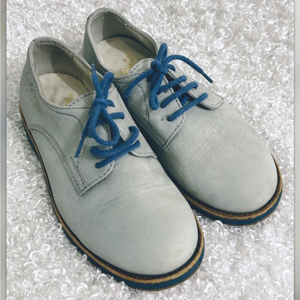 IL Gufo Toddlers Size 27 Gray Suede Oxford Style Lace Up Shoes
